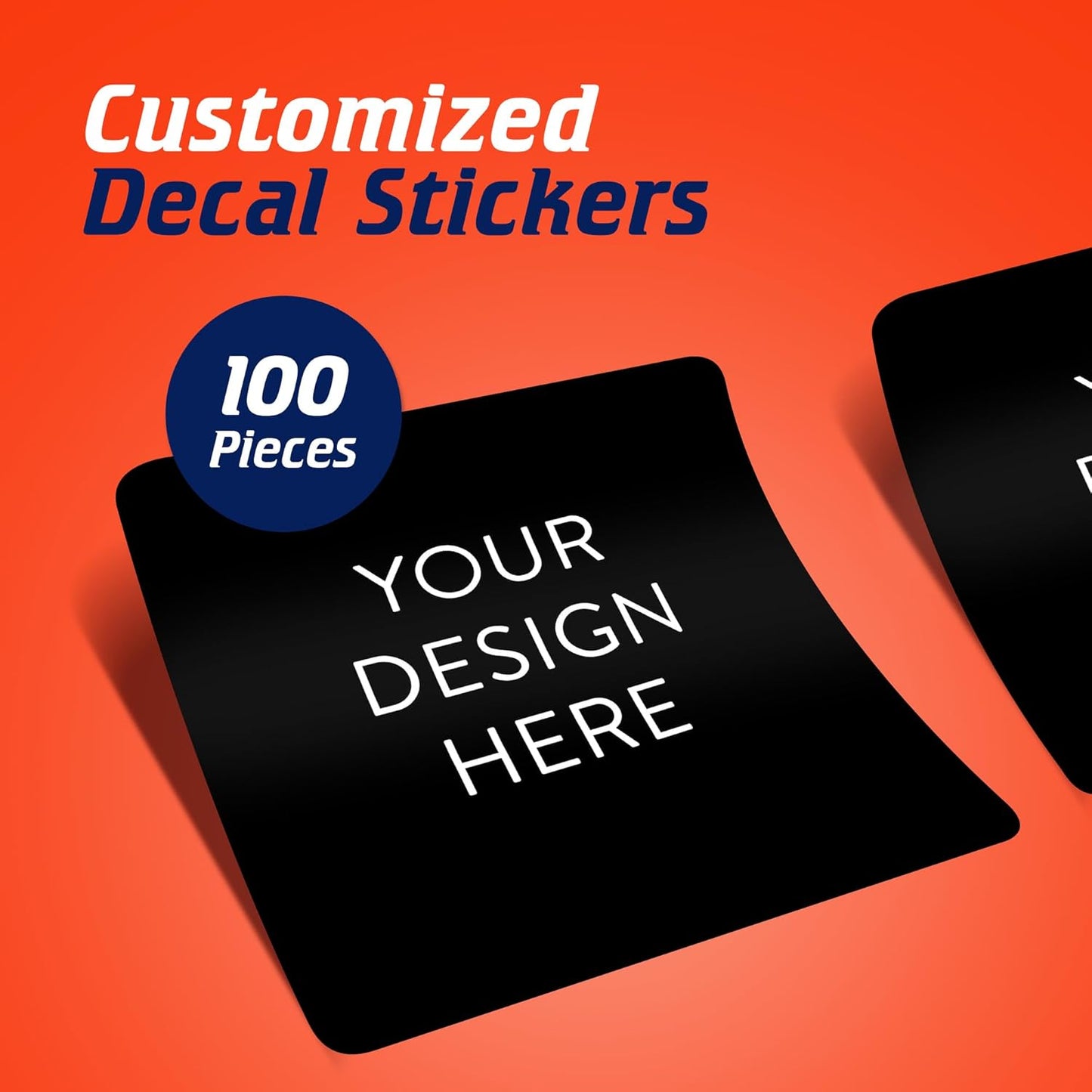 5-1000 Custom Vinyl Stickers - Upload Your own Image, Text, Design, Logo - Personalized Logo Labels for Handmade, Packaging, Bottle, Jars, Candle, Brand Stickers (Black, 2x2 Square)