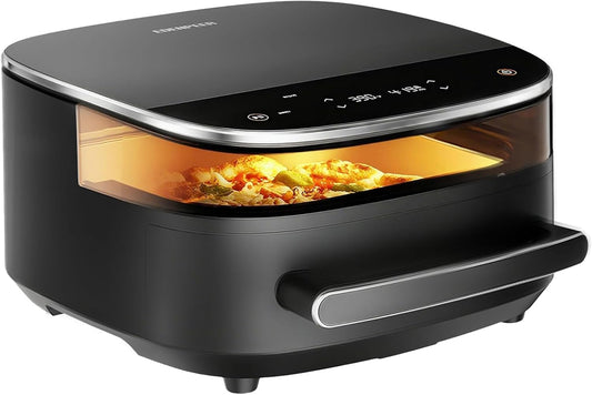 Large Air Fryer,11-IN-1 Airfryer,Super Fast Cooking Speed with Dual Heat Source, Non Toxic Air Fryers Stainless Steel, Max Crisp Technology with 450F, 6QT Up to 33 Chicken Wings Capacity