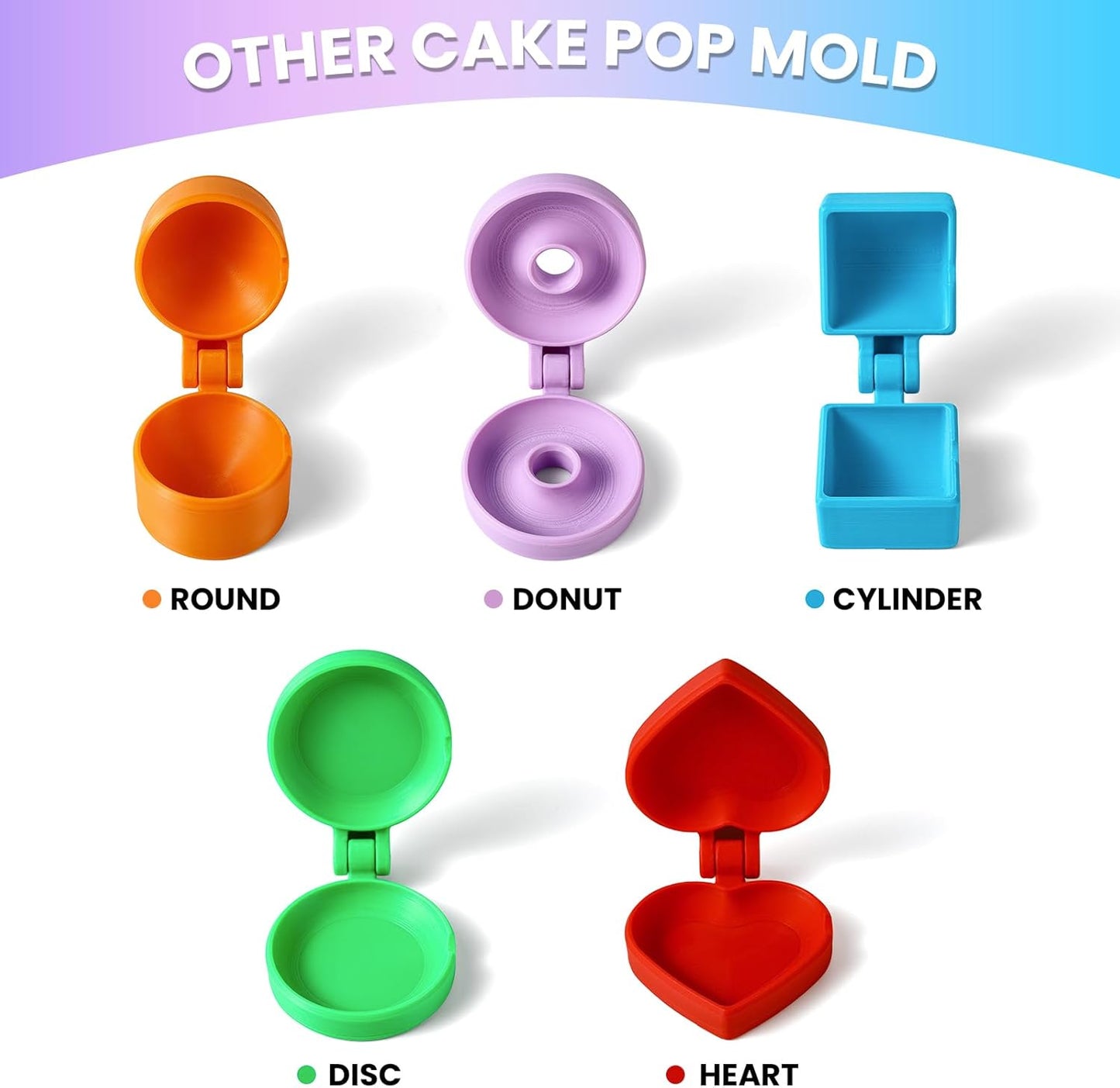 2 PCS Donut Cake Pop Mold Shapes Press Set, 3D Printed Cake Pop Cutter and Pusher, Baking Tools Accessories for Home Baking, Birthday Parties, Wedding Desserts