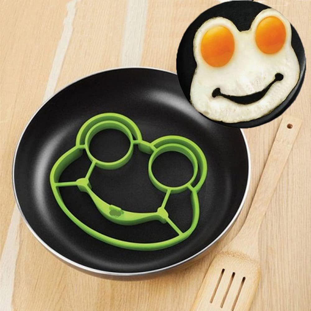 Breakfast Omelette Mold Silicone Egg Pancake Ring Shaper Cooking Tool DIY Kitchen Accessories Gadget Egg Fired Mould (Frog)