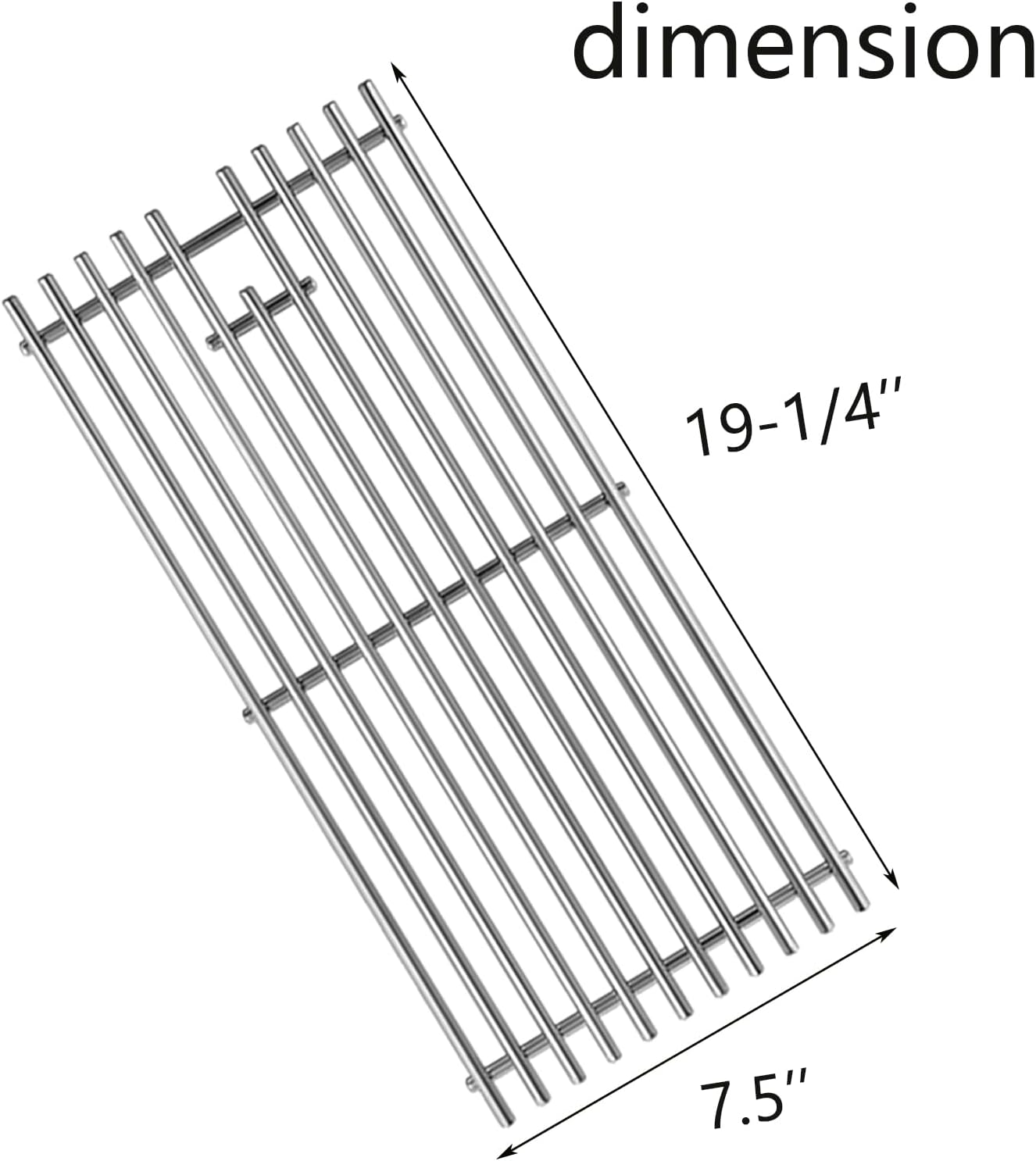 16517 Stainless Steel 4 Cooking Grid Grates Replacement for Bull Angus 47628 47629 Outlaw 26038 26039 69008 69009 65073 87049 Lion Premium L75000 Gas Grill 19-1/4"