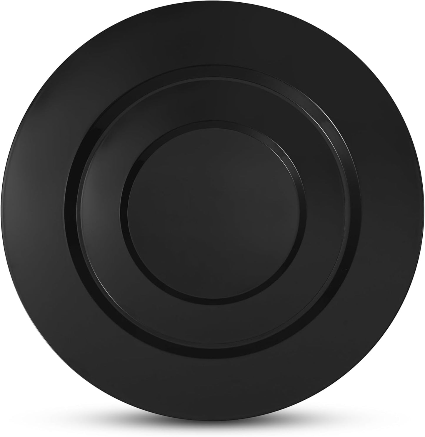 Munfix 100 Black Plastic Plates Set, 50 Pcs 10 Inch Plastic Dinner Plates and 50 Pcs 7 Inch Plastic Dessert Plates, Elegant Fancy Heavy Duty Disposable Plates for Party, Wedding, Black