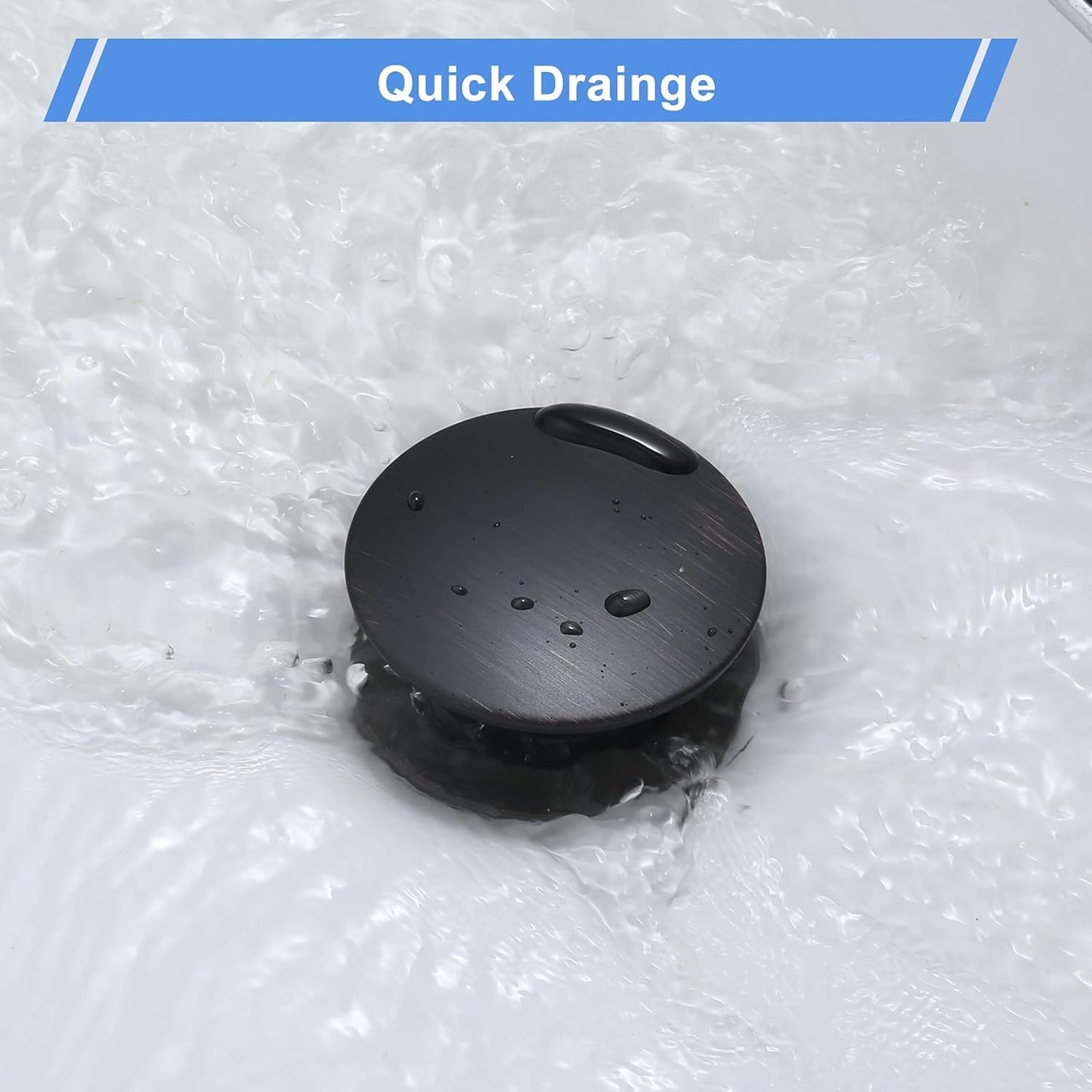 Pop Up Drain for Bathroom Sink, ARCORA Oil Rubbed Bronze Vessel Sink Drain with Overflow, Pop Up Bathroom Sink Stopper