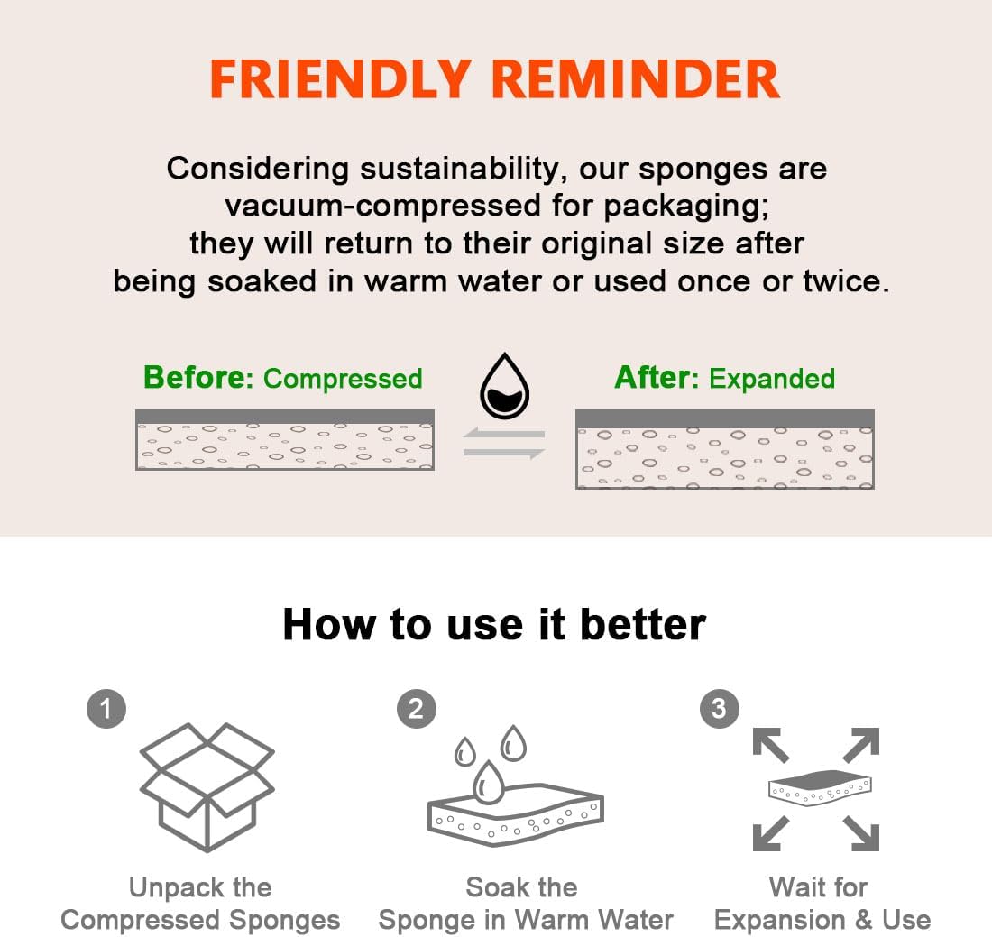 AIDEA Sponges Kitchen, Heavy Duty Scrub Sponge-24Count, Sponges for Dishes, Cellulose Dish Sponge, Scrubbing Power for Tough Messes, Cleaning Power for Non-Coated Cookware, Dishes, Pots, Pans