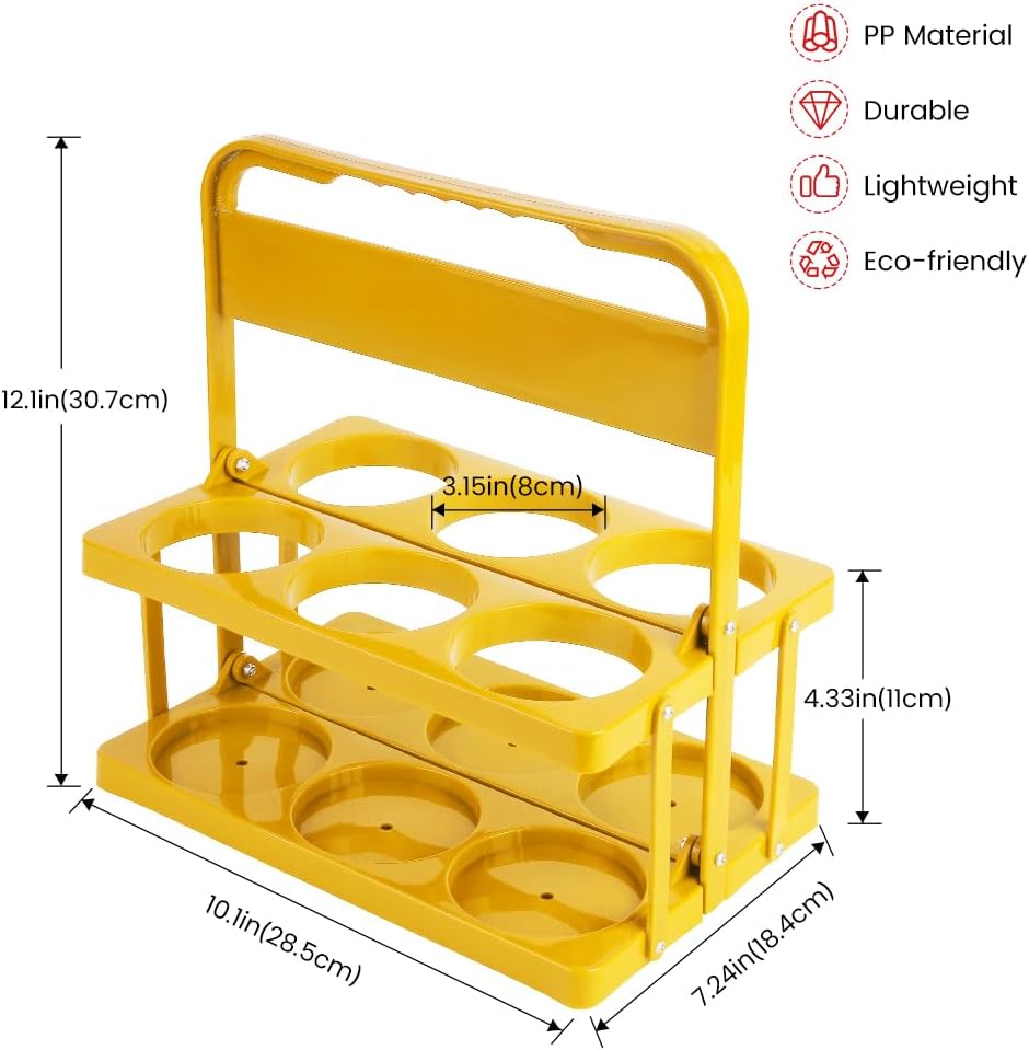 Reusable Drink Carrier with Handle for Doordash, Grubhub, Portable Cup/Coffee Holder Accessories for Delivery, Foldable Drinks Caddy with Tray, Car Durable Plastic Festive Bottle, Vacation