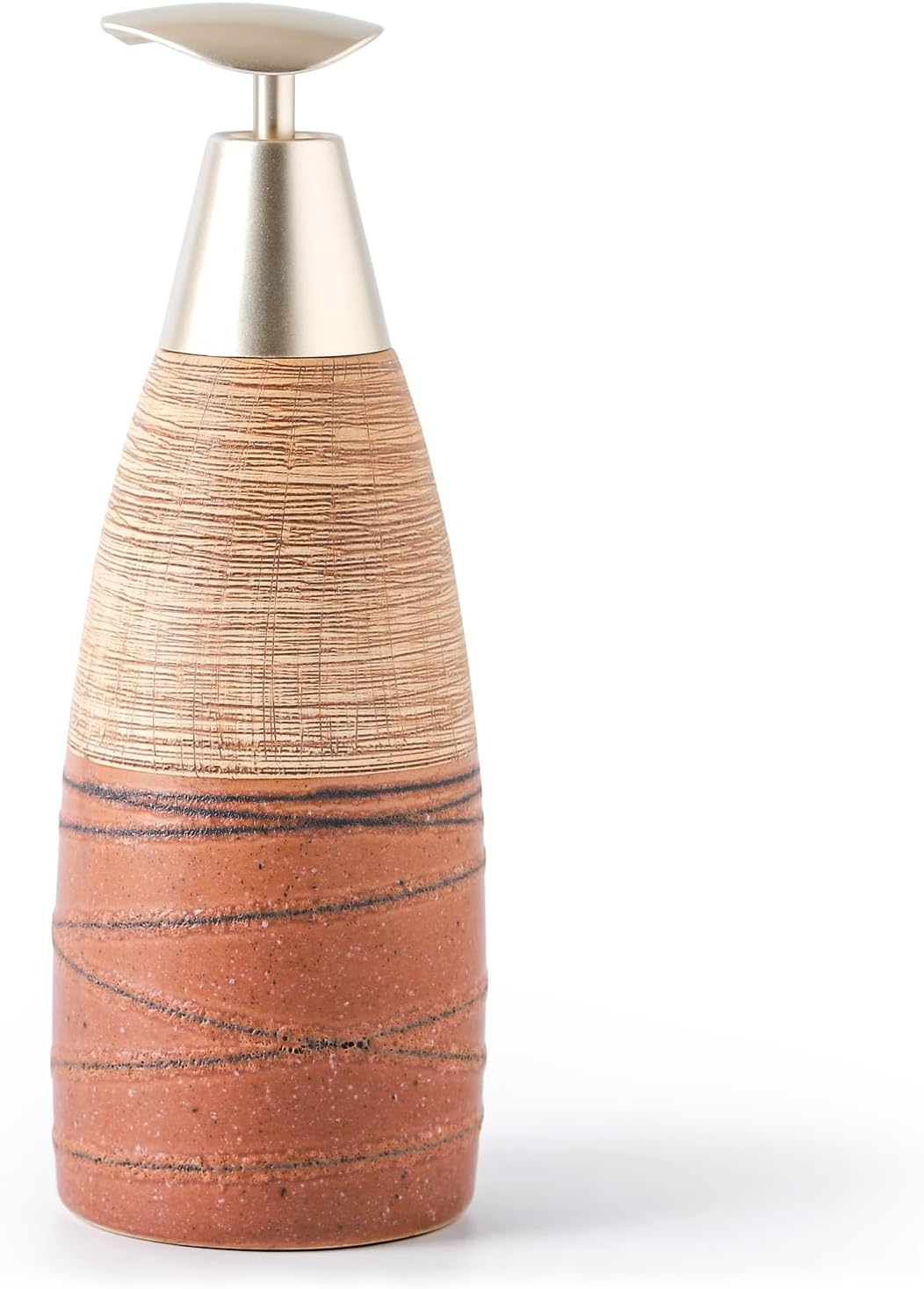 Ceramic Soap Dispenser with Plastic Pump – 12oz Refillable Liquid Dispenser for Bathroom, Kitchen, Office, Hotel, Airbnb, or Vacation Rental (Type G)