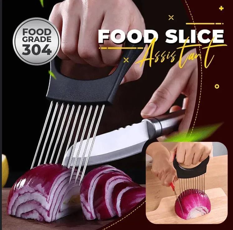 2025 Upgraded Onion Slice, New Stainless Steel Onion Chopper for Slicing, Chopper Slicing Assistant Tool, Cutter for Slicing of Meat, Onion, Potato, Tomato Kitchen Gadgets (3)