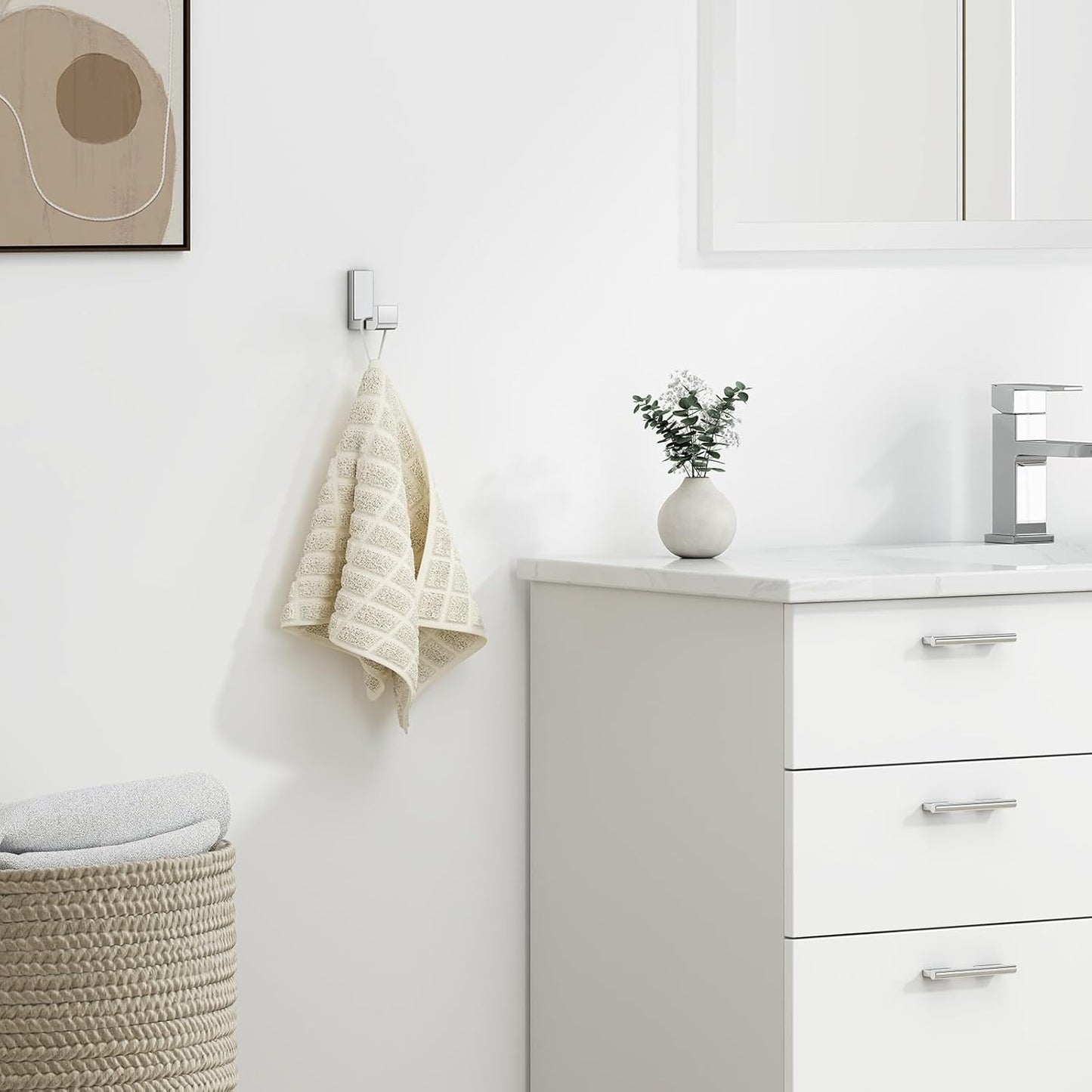 Angle Simple Towel Robe Hook Polished Chrome, 304 Stainless Steel Bathroom Hook for Wall