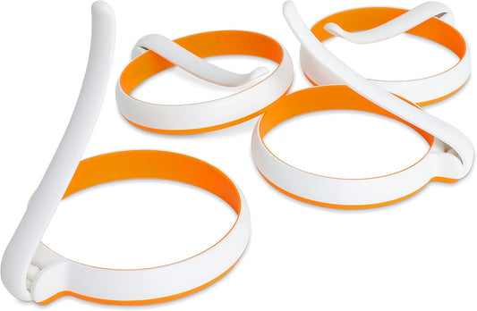 Silicone Egg Molds for Kids, Round Egg Ring for Frying Egg, Easy Clean Silicon Egg Rings Pack of 4, Nonstick Silicone Egg Mcmuffin Maker Pancake Ring Kitchen Egg Fry Ring