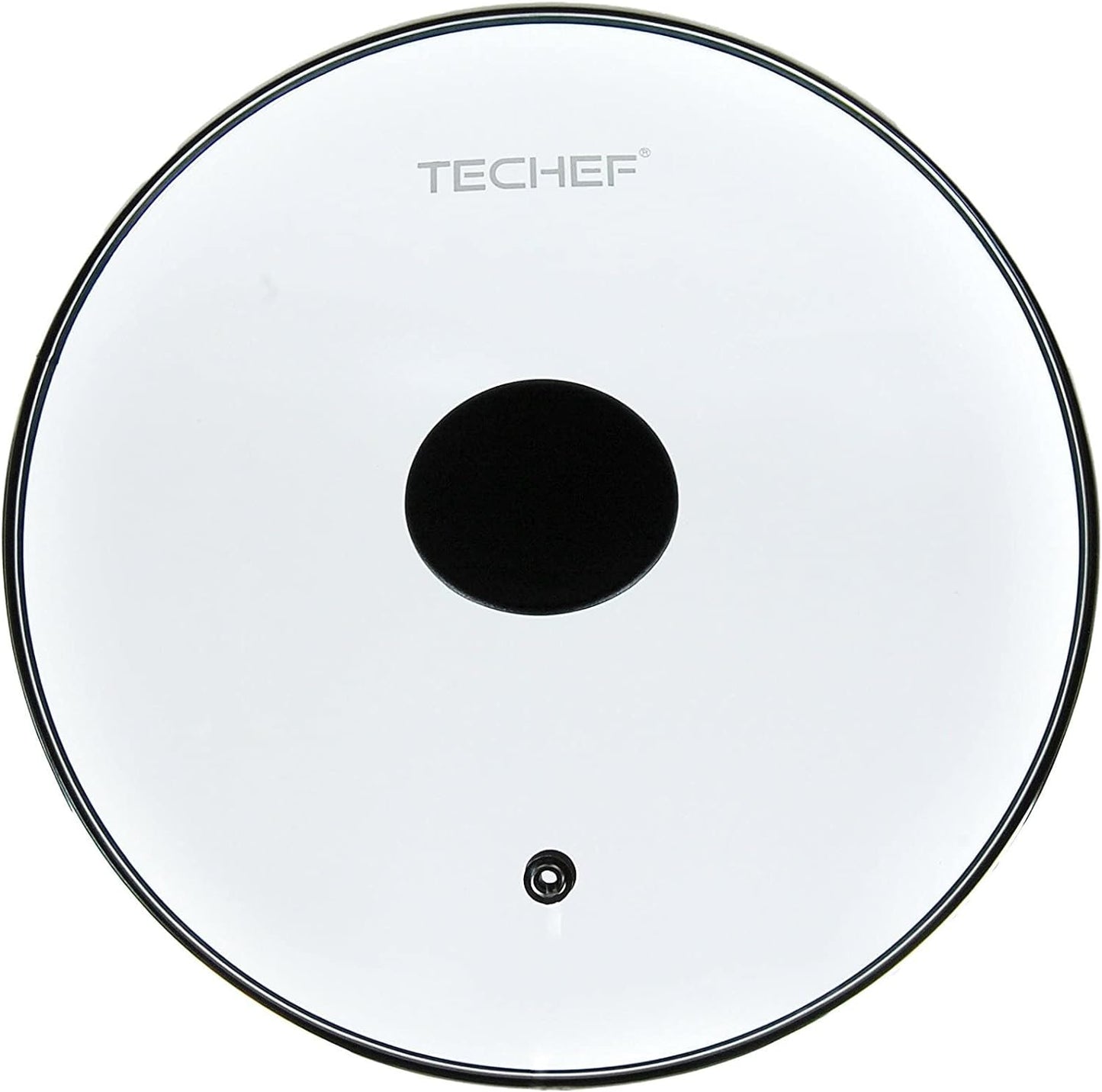 TECHEF 8 Inch Tempered Glass Lid – Fits 8” Frying Pans and Pots – Steam Vent, Stainless Steel Rim – Oven & Dishwasher Safe – Made in Korea