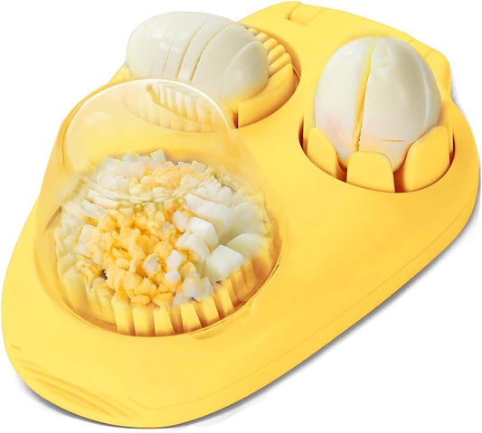 1 Pcs Stainless Steel Egg Slicer for Hard Boiled Eggs, 3 Slicing Modes, Ideal for Fruits and Vegetables, Easy to Clean Kitchen Cutter, Send Goods From Local Warehouse