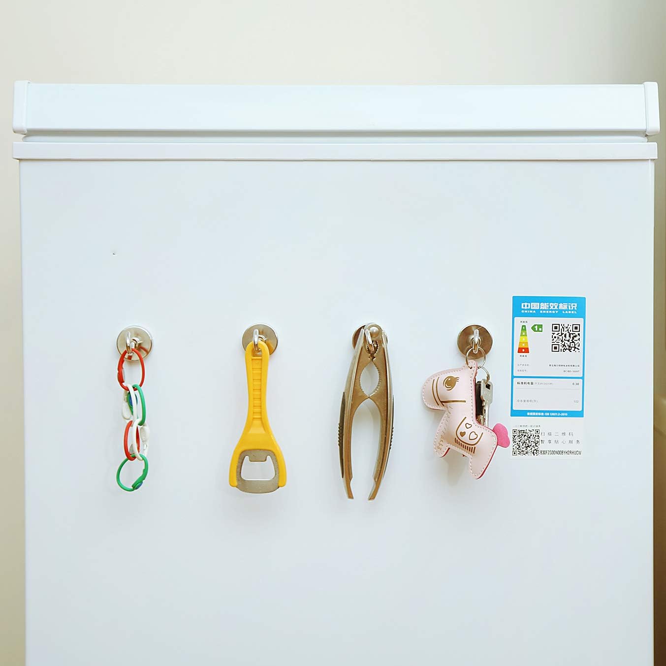 Neosmuk Magnetic Hooks for Cruise Cabins, Heavy Duty 130lb Strong Magnet Hook, Cruise Ship Essentials for Hanging, Metal Wall Refrigerator Hangers (Silver White, 10 Pack)