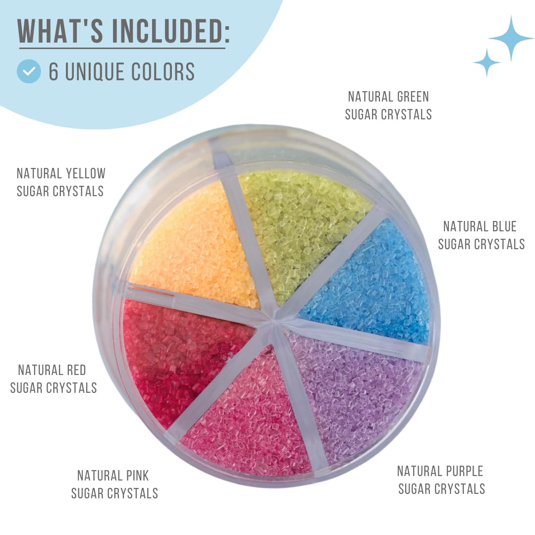 Sweets Indeed Sprinkles 6 Cell Edible Sprinkle Mix Jimmies Perfect for Cake Decorations Baking Ice Cream Cookies Cupcake Topper (Rainbow Sugar)