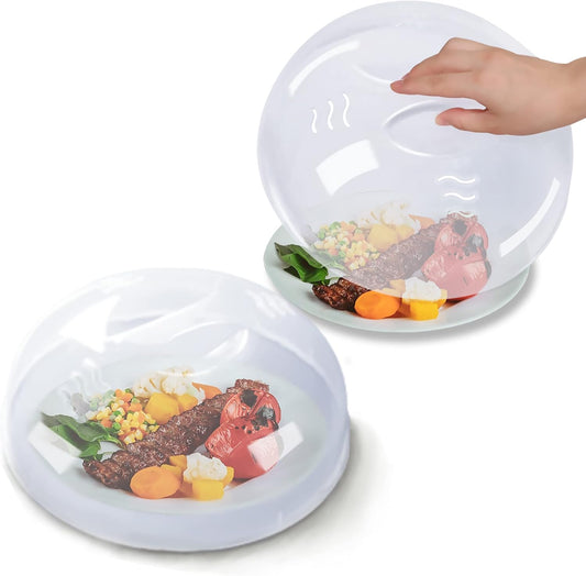 Microwave Cover for Food 2PCS Microwave Splatter Cover Large Microwave Plate Food Cover With Easy Grip Handle Anti-Splatter Lid With Enlarge Steam Vents,11.5 Inch,BPA Free & Dishwasher Safe 2-PCS