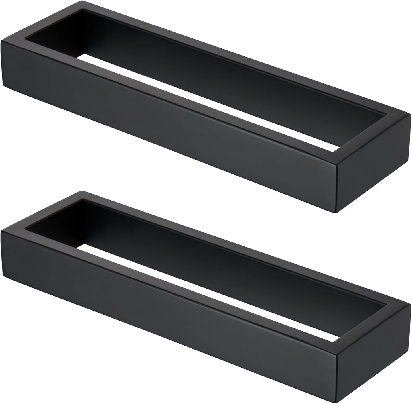 KOKOSIRI Towel Rings Matte Black Hand Towel Bar Holder 9-Inch Kitchen Rack Stainless Steel for Bathroom Hardware Wall Mounted, 2 Pack B4008BK-L9-P2