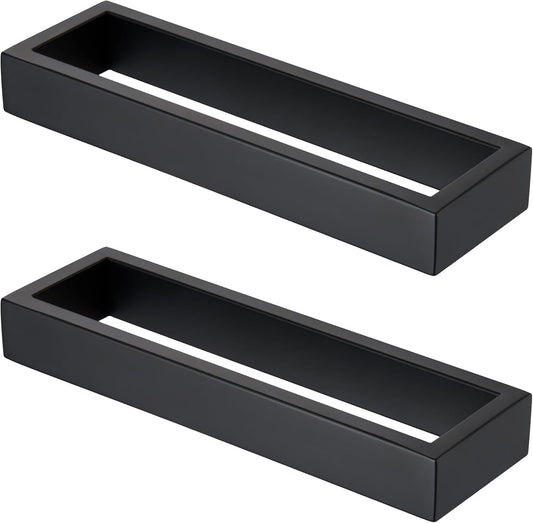 KOKOSIRI Towel Rings Matte Black Hand Towel Bar Holder 9-Inch Kitchen Rack Stainless Steel for Bathroom Hardware Wall Mounted, 2 Pack B4008BK-L9-P2