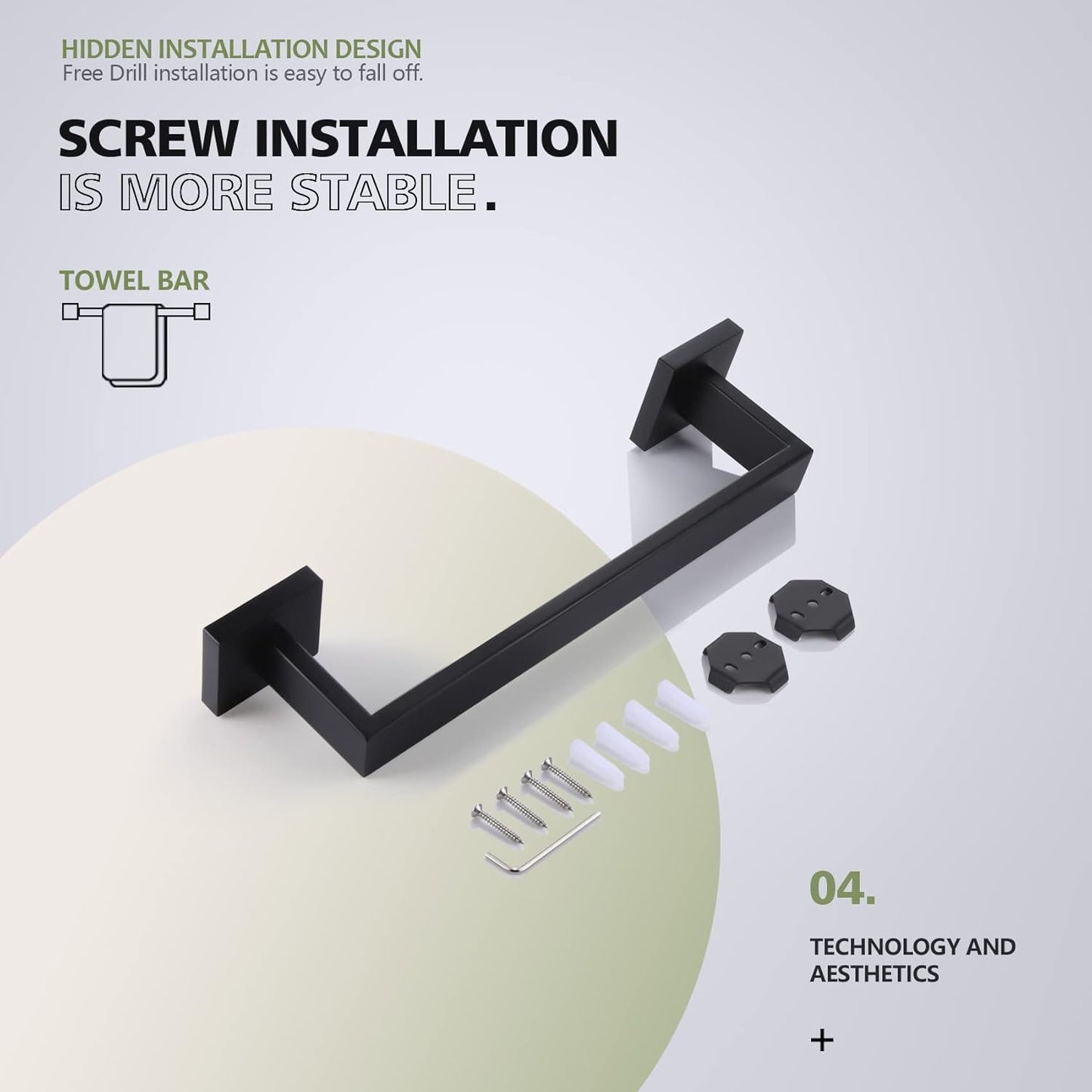 KOKOSIRI 12-Inch Single Towel Bar, Bathroom Kitchen Towel Holder, Wall Mounted SUS304 Stainless Steel Towel Rack, Matte Black, B4003BK-L12