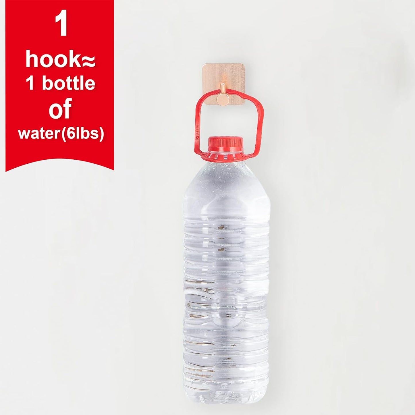 Aluminum Wall Hooks, No Drill Damage-Free Adhesive Hook, Product for Hanging Heavy Duty for Bathroom Kitchen Home (Single Square Rose Gold Hook, 4)