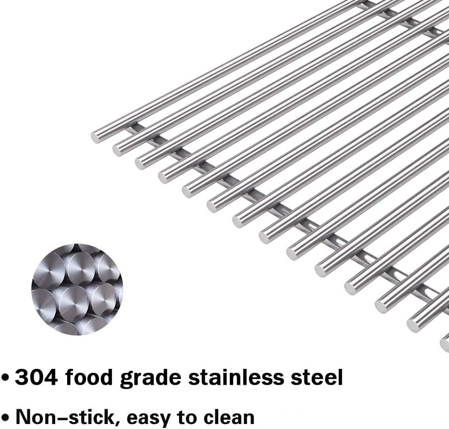 S47E (3-Pack) 18" Stainless Steel Cooking Grid Grates for Charbroil Performance 4 Burner 463376018P2, 463376117, 463377117, 463673617, 463377017, 463347017 and 5 Burner 463347519