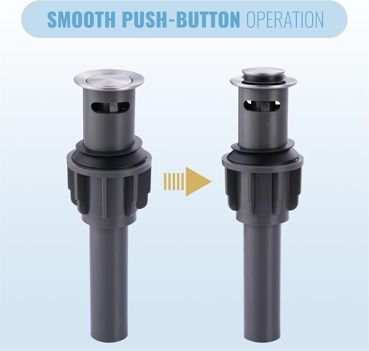 ALEASHA Bathroom Sink Drain with Overflow Vessel Sink Stopper,Pop Up Drain for Bathroom Sink Pop Up Drain Stopper for Hair Catcher,Brushed Nickel