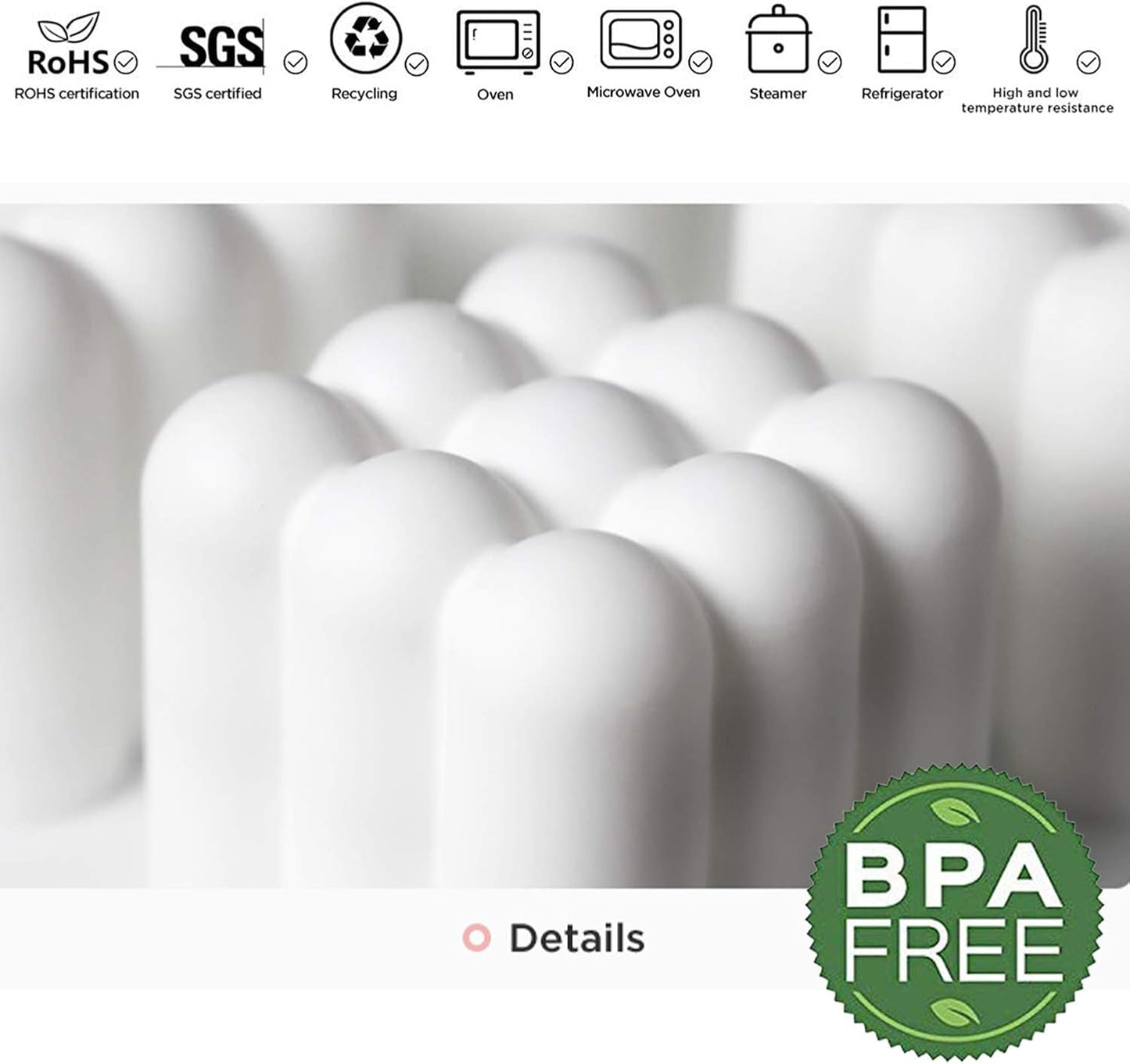 OCPO KITCHEN Bubble Silicone Baking Mold, Silicone Candle Mold, French Dessert Molds for Mousse Cake Pastry Chocolate Pudding Jelly Cheesecake Ice Cream, Cube Shape (6-Cavity)