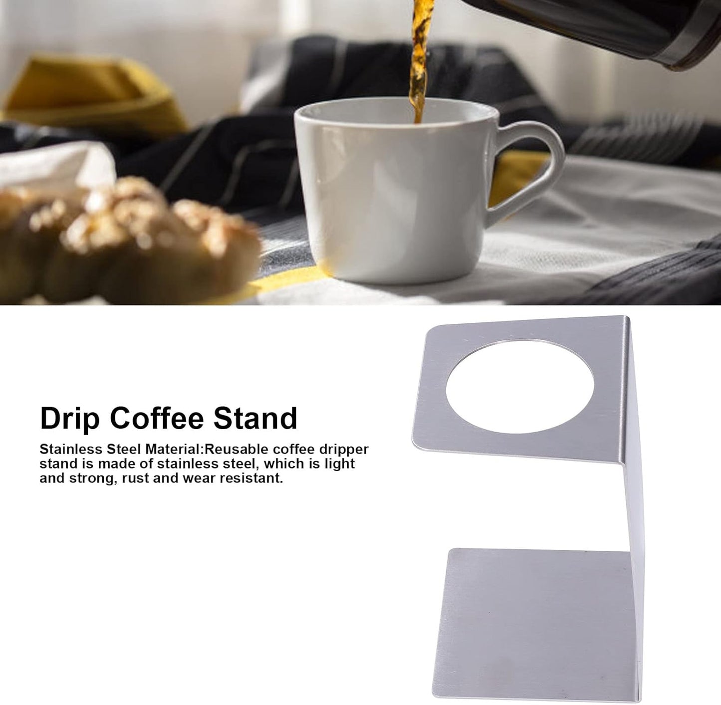Drip Coffee Stand, Pour Over Coffee Maker Coffee Dripper Holder for Coffee Connoisseurs Coffee Lovers for Best Coffee Experience(Brushed Stainless Steel Color)