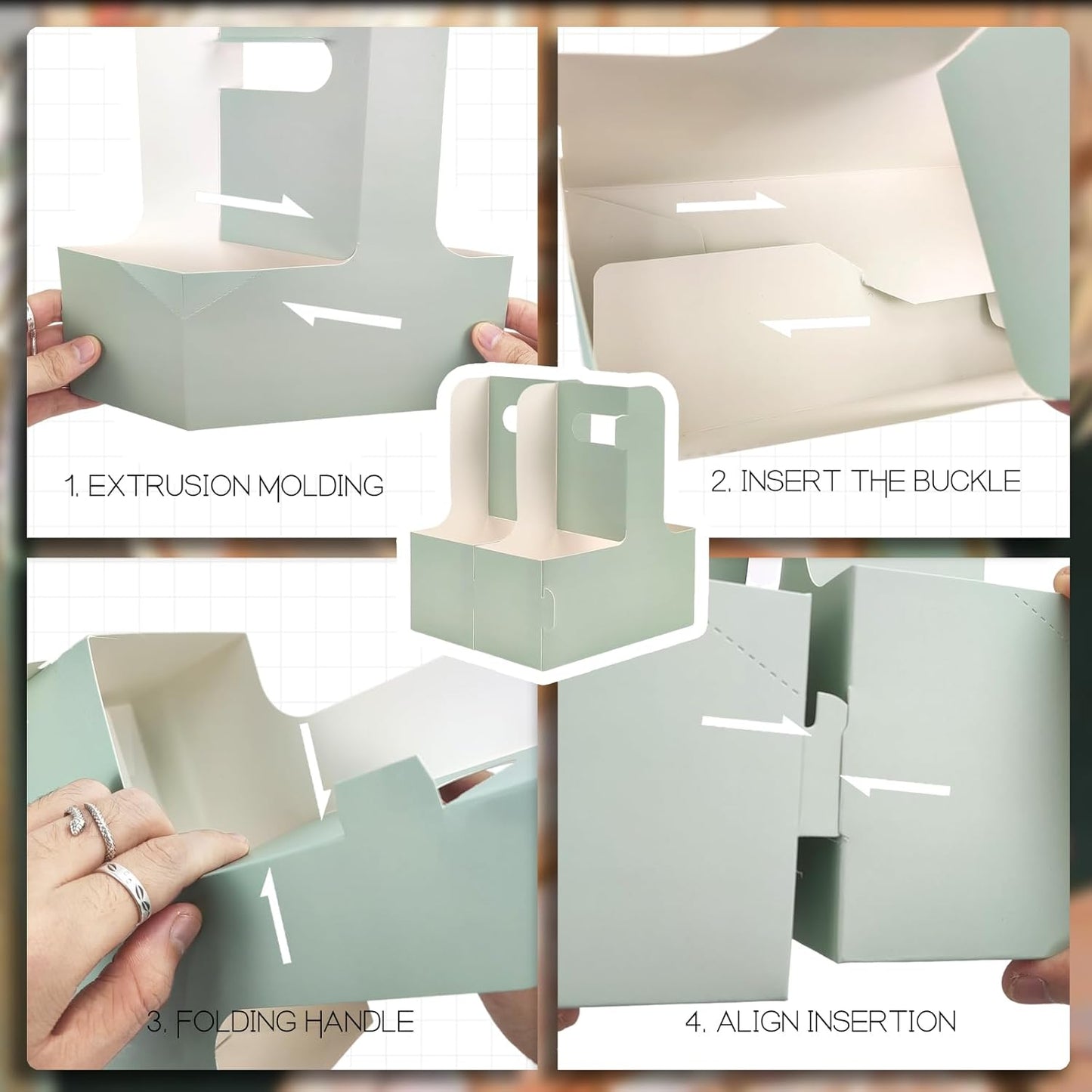 2 Cup Disposable Drink Carrier for Delivery with Handle,15 Count Green Paperboard Cup Holder,Cup Carriers for Hot or Cold Drinks,Coffee Carrier, Food Delivery,Take Out Cup Carriers (Green, 15 PCs)