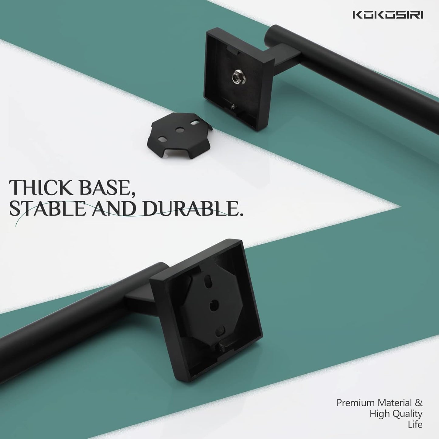 KOKOSIRI Bathroom Towel Bars 16 Inch Towel Rail Matte Black 40CM Hand Towel Holder for Bath Kitchen Wall Stainless Steel B4005BK-L16