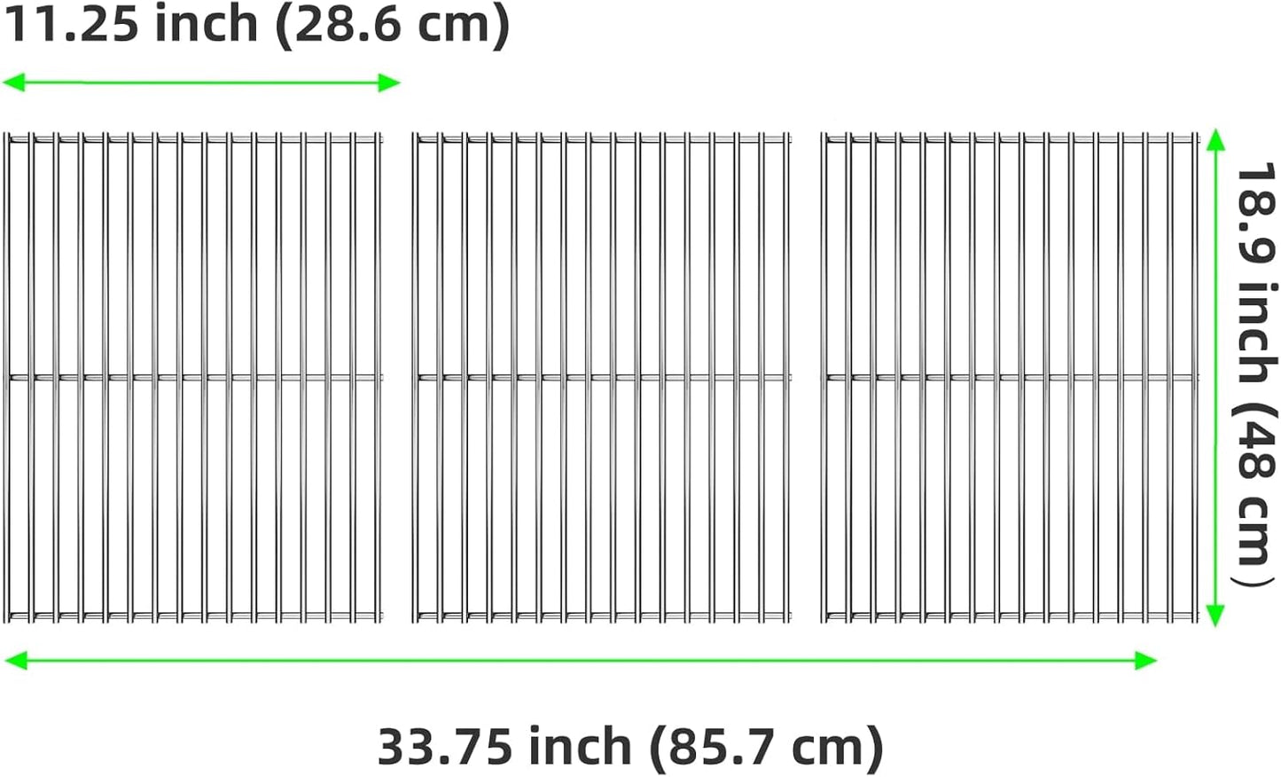 Grill Grate Replacement Parts for Weber Genesis II E-410, E-435, S-435, SE-410, 66089 66097, Kitchen-aid 720-0856V 740-0781, Weber Genesis II LX 400 SER GBS S-435, Stainless Steel