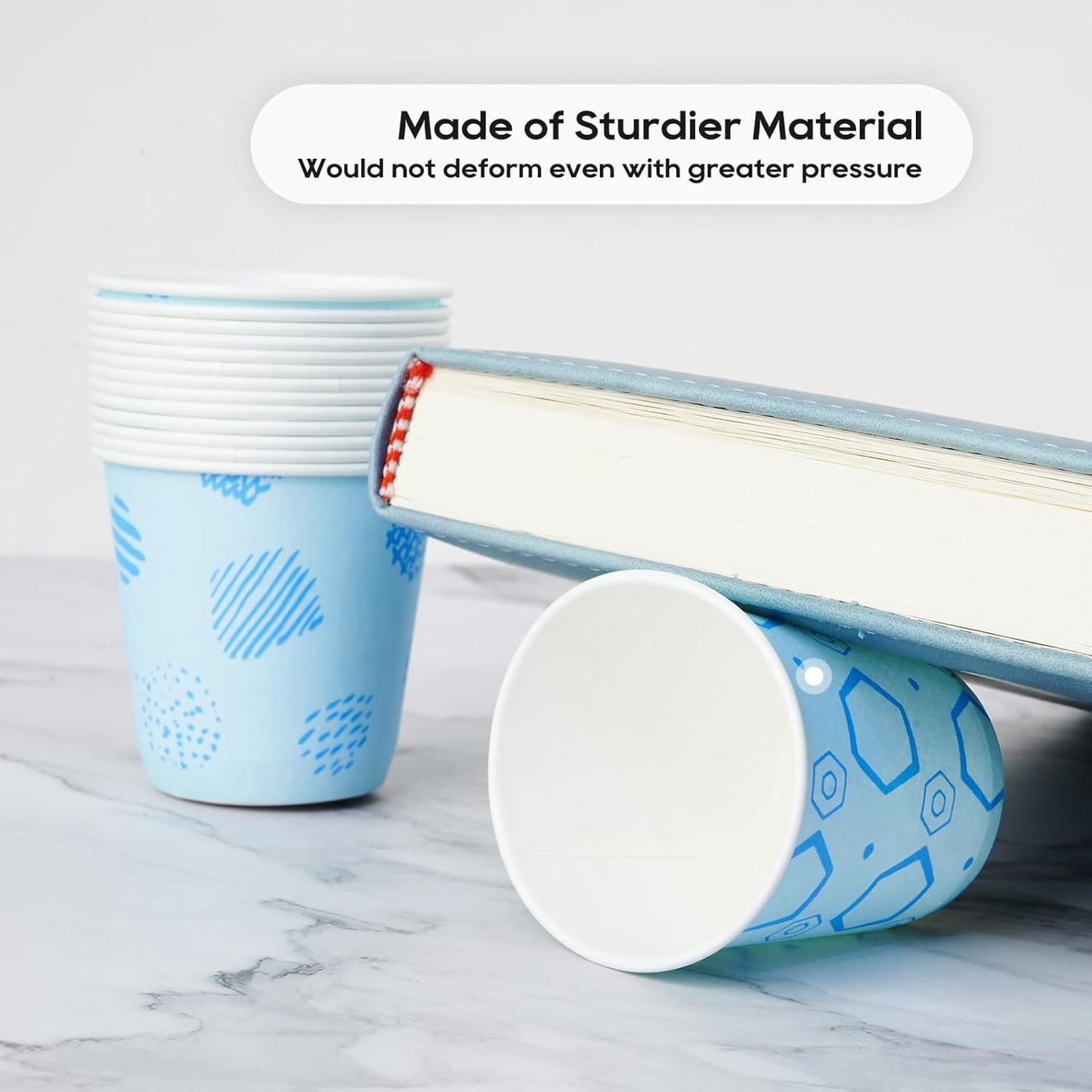 [800Pack] 3 oz Paper Cups, Small Mouthwash Cups, Disposable Bathroom Cups, Paper Cups for Party, Picnic, BBQ, Travel, and Event, Assorted designs