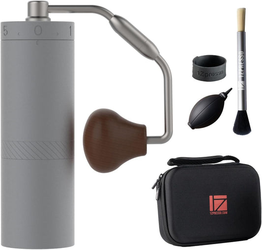 1Zpresso X-Ultra Manual Coffee Grinder-Space Gray, Well-built Sturdy Metal Body, Assembly Stainless Steel Burr, Numerical External Setting, Magnet Catch Cup, Faster Grind Efficiency Portable Mill