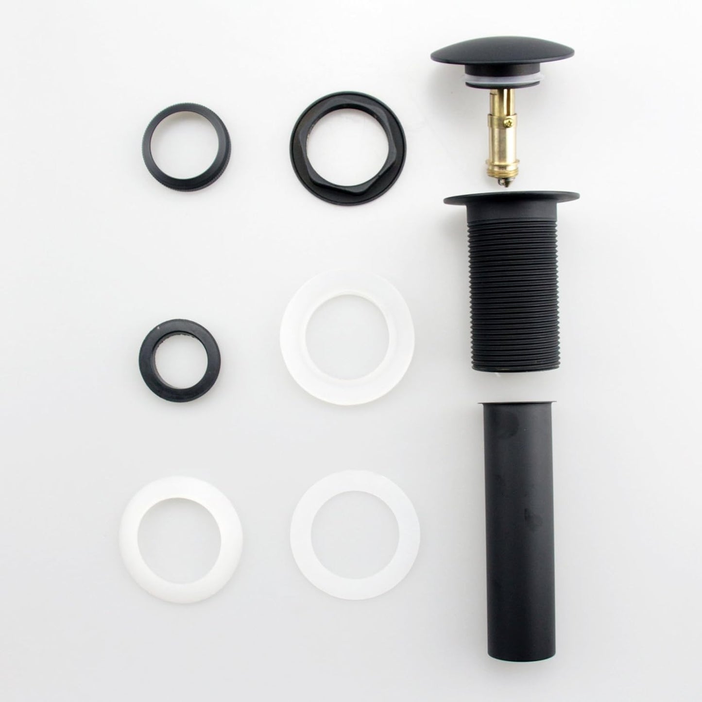 Bathroom Lavatory Vanity Vessel Sink Drain, Pop Up Drain Stopper Without Overflow, Black