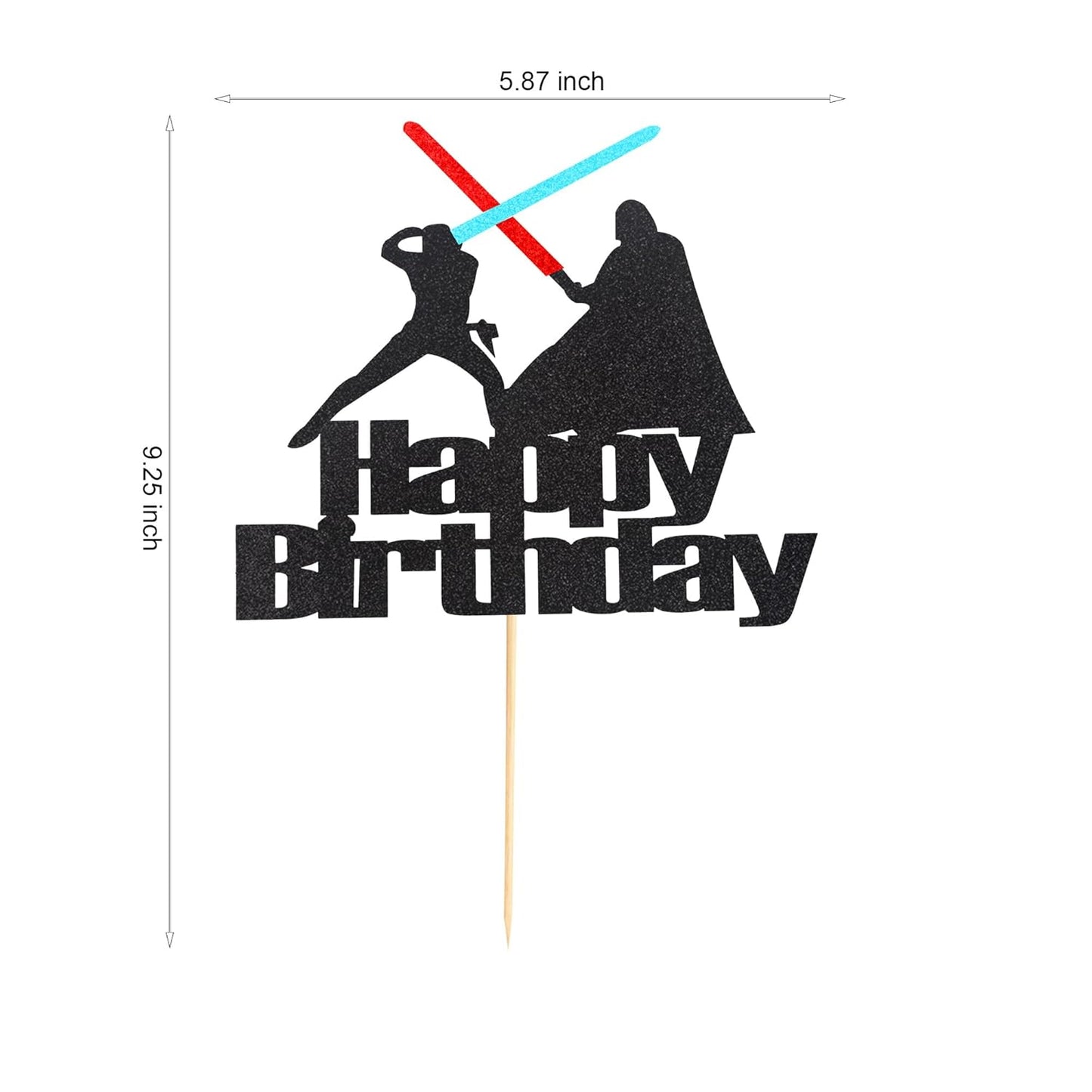 Arthsdite 1Pc Darth Vader Happy Birthday Cake Topper Alien War Cake Pick - Children's Birthday Baby Shower Party Supplies Decorations For Boys