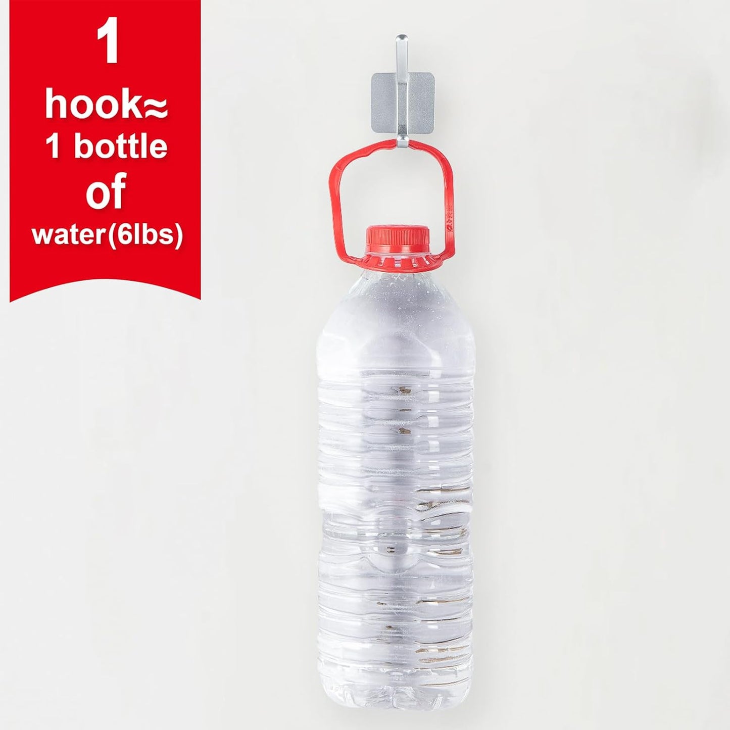 Aluminum Wall Hooks, No Drill Damage-Free Adhesive Hook, Product for Hanging Heavy Duty for Bathroom Kitchen Home (Double Square Sliver Hook, 4)