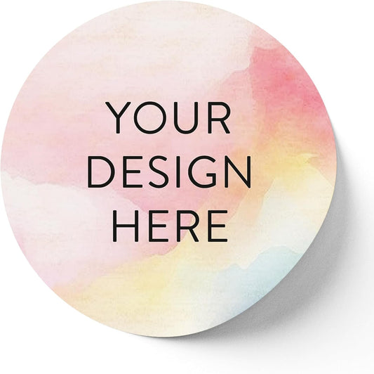 100 Custom Vinyl Stickers - Upload Your own Image, Text, Design, Logo - Personalized Logo Labels for Handmade, Packaging, Bottle, Jars, Candle, Brand Stickers (Watercolor, 2x2)