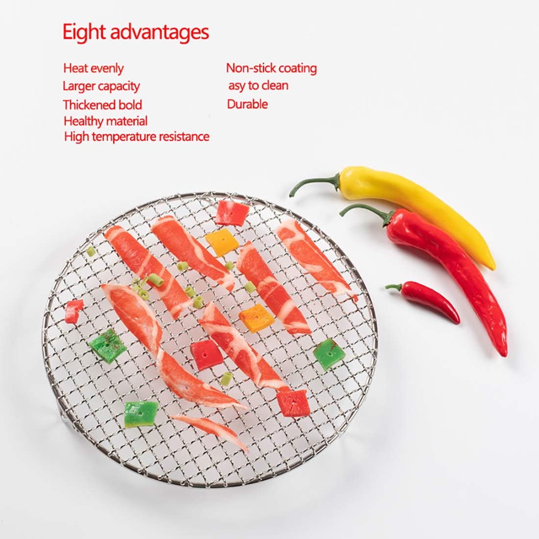 Versatile Round 304 Stainless Steel Cooling Rack Baking,Heat Resistant Rust Proof Sturdy Durable Dia 12"