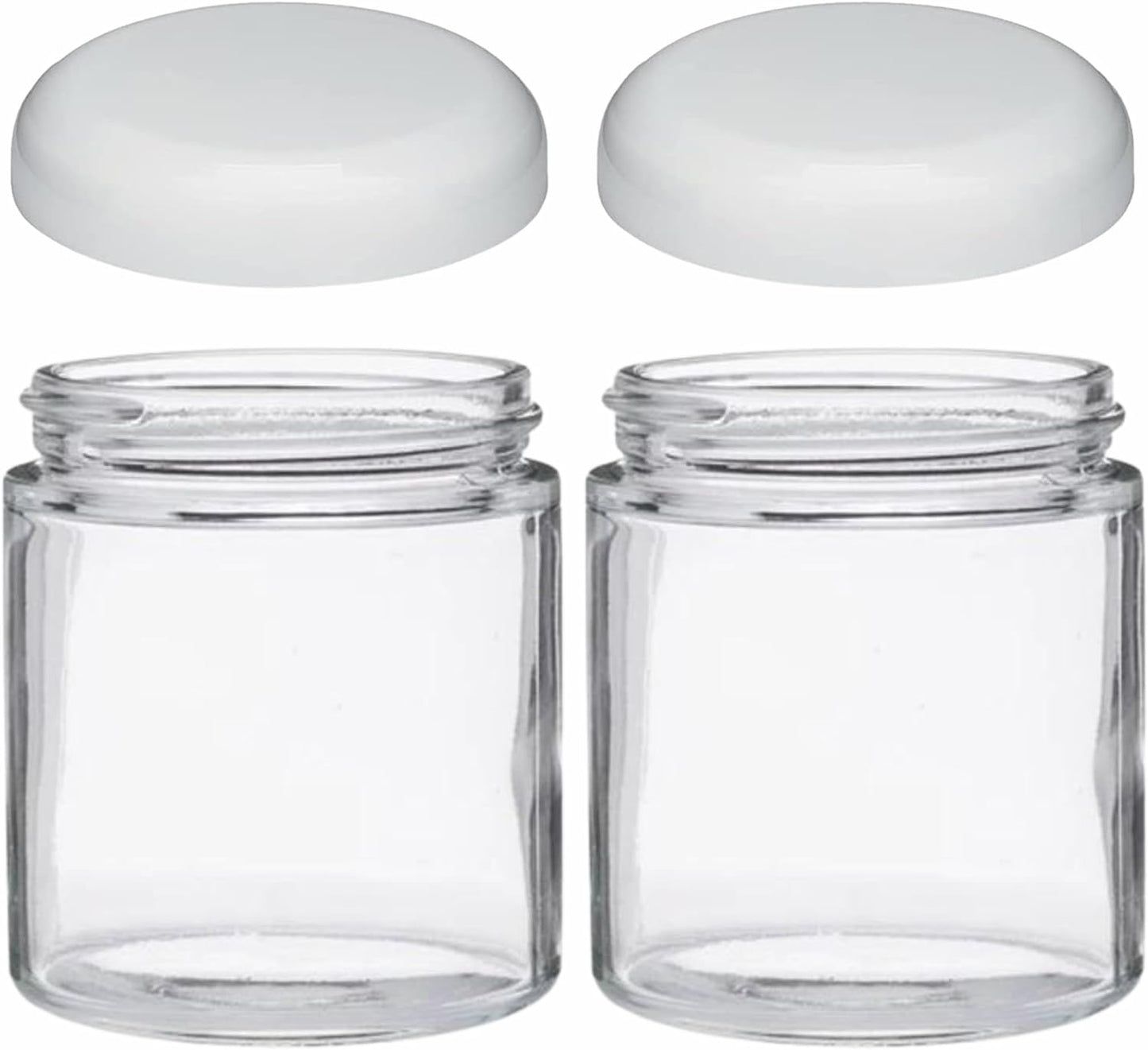 JARMING COLLECTIONS Mason Jars 16 oz Glass Extra Wide Mouth Pint Storage Jars with Lids - BPA Free Plastic Storage Lids - Made in USA - Pint Glass Jars 16 oz with White Lids