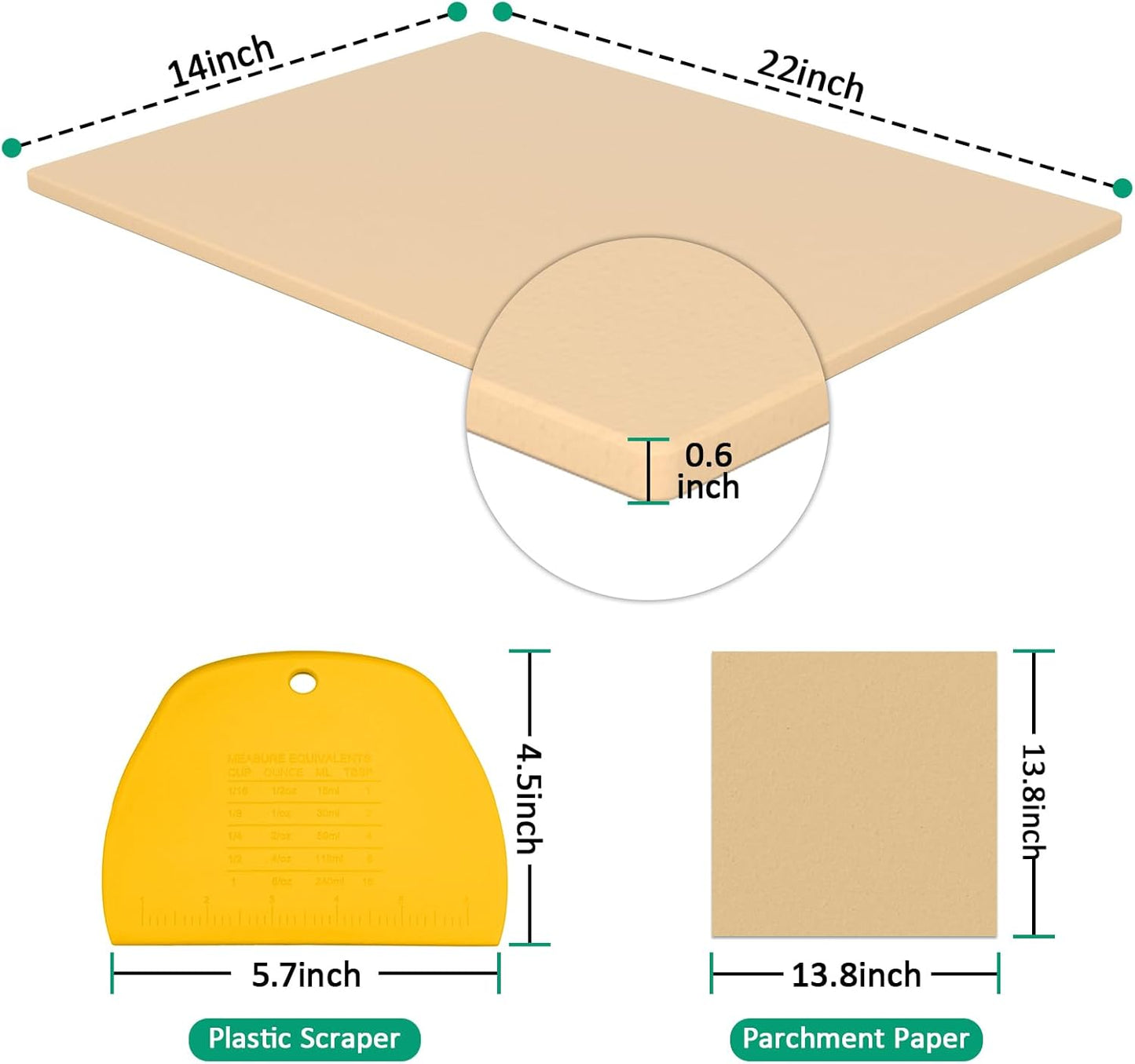 Extra Large Pizza Stone 22" x 14",Rectangular Pizza Grilling/Baking Stone 22 Inch,Industrial Commercial Home Oven Stone,Ideal for Grilling Baking Several Pizzas Bread