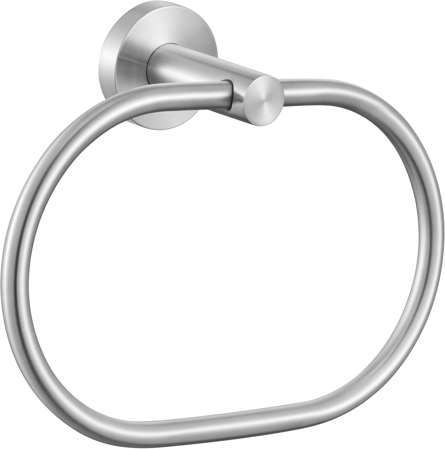 APLusee Oval Towel Ring Brushed Nickel, 304 Stainless Steel Towel Holder for Bathroom Kitchen, Wall Mounted
