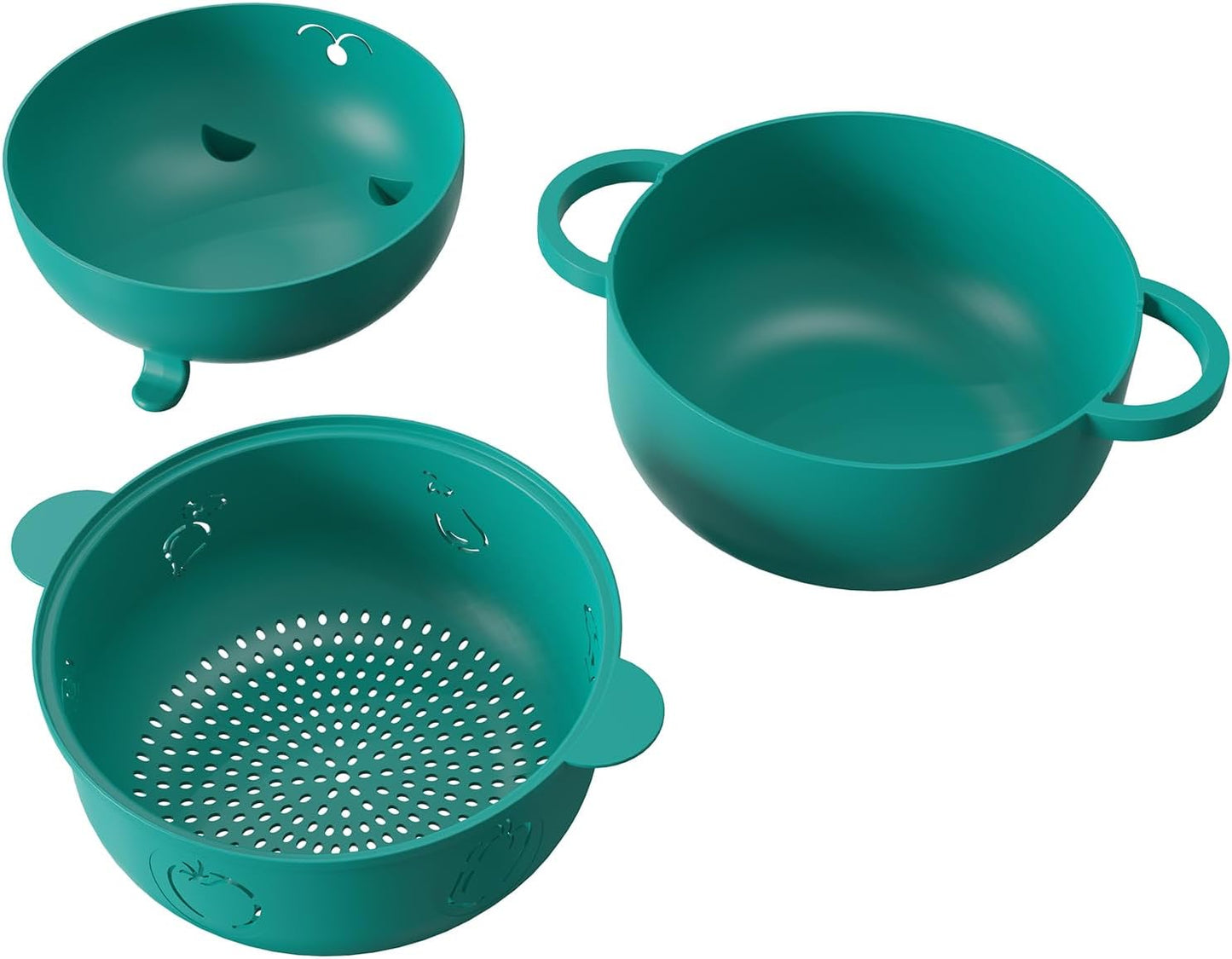 68 OZ Microwave Ramen Bowl, Noodle Cooker, Steamer for Cooking Food and Vegetables with Removable Strainer, Green