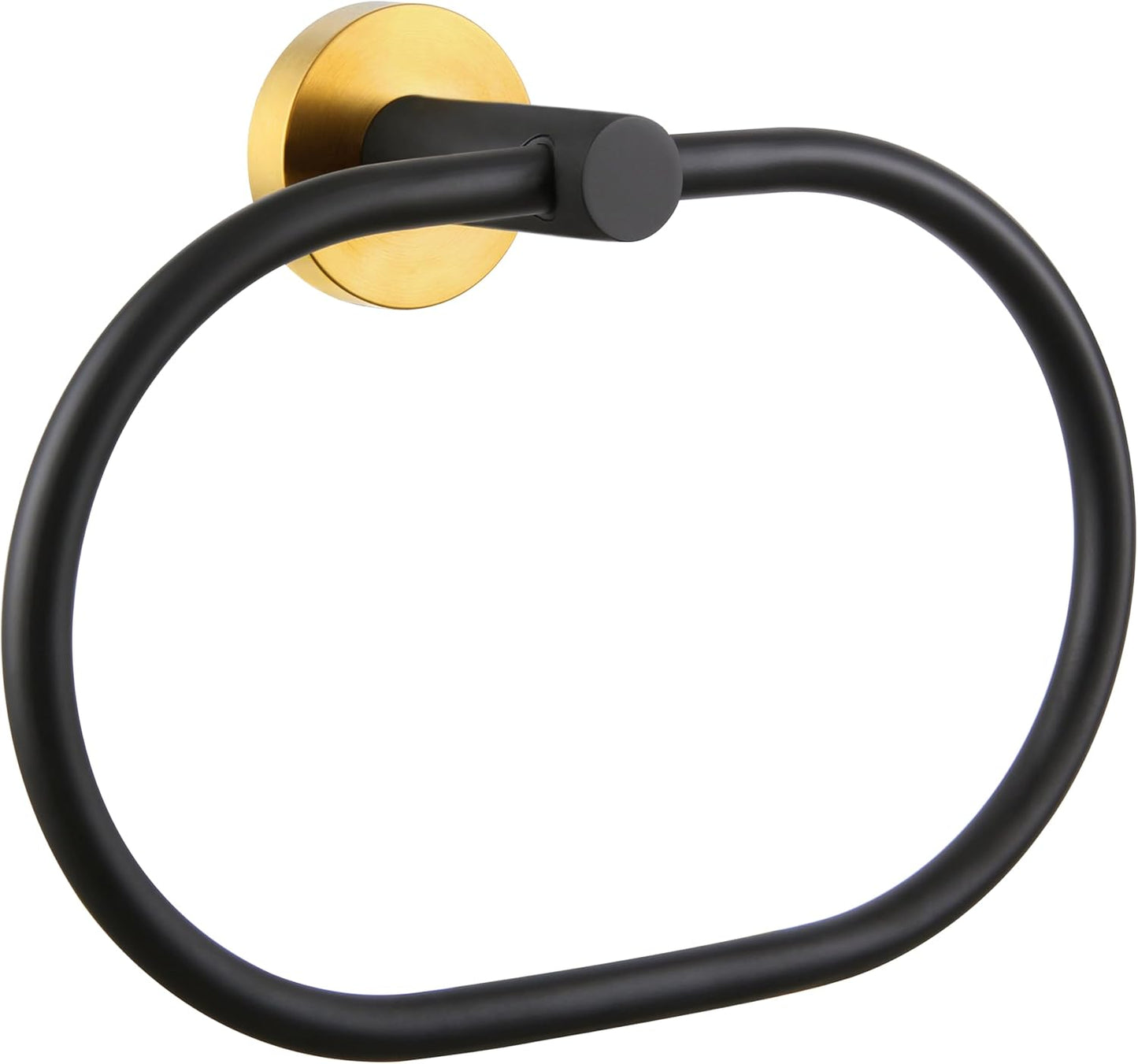 APLusee Black Gold Hand Towel Ring, Stainless Steel Hand Towel Holder for Bathroom Wall Mounted