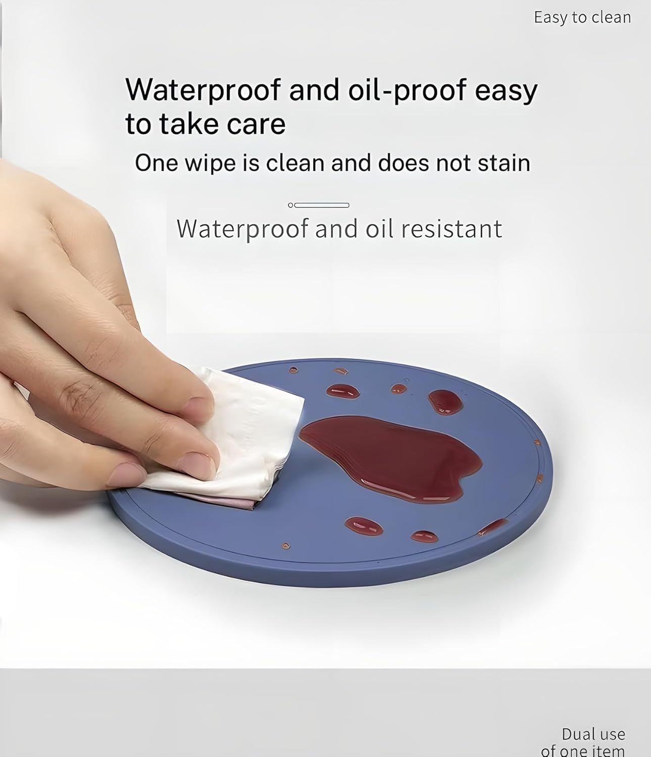 5-Piece Silicone Coasters Set with Holder - 3.9“ Non-Slip & Anti-Overflow Design for Hot/Cold Drinks | Thickened Kitchen & Living Room Decor, Housewarming Gifts for Men (Coffee, Beer, All Cup Types)