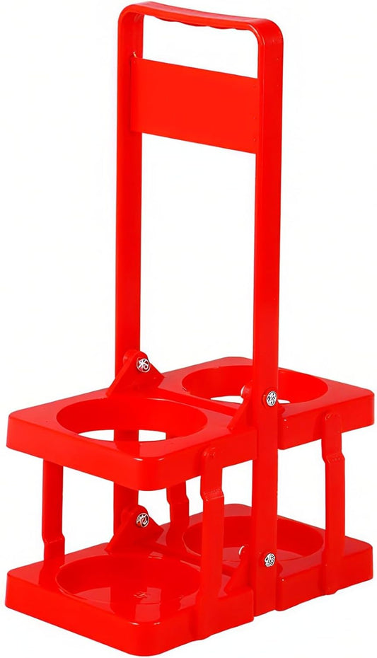 Musbus Reusable Drink Carrier with Handle for Doordash, Grubhub, Portable Cup/Coffee Holder Accessories for Delivery, Foldable Drinks Caddy with Tray, Car Durable Plastic Festive Bottle, Vacation