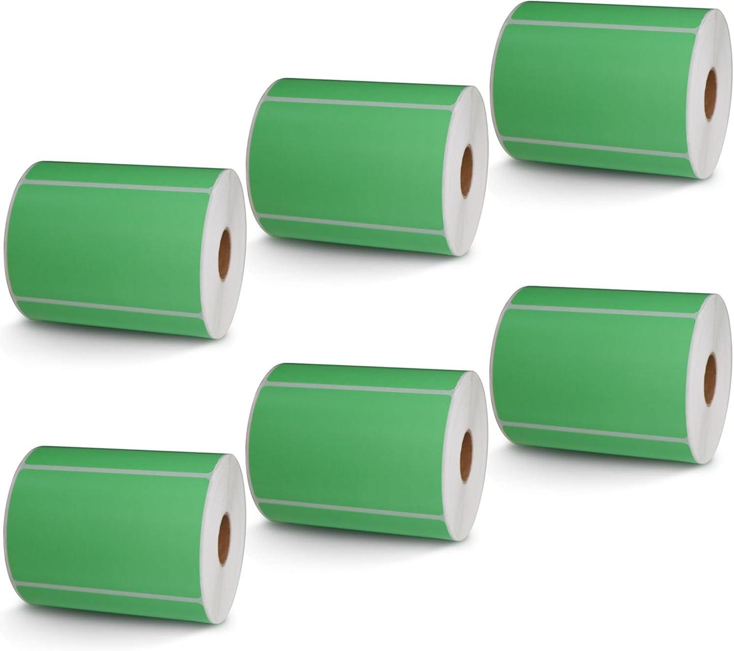 BETCKEY - 4" x 2.5" Shipping & Multipurpose Labels Compatible with Zebra & Rollo Label Printer,Premium Adhesive & Perforated[Green, 6 Rolls, 3720 Labels]