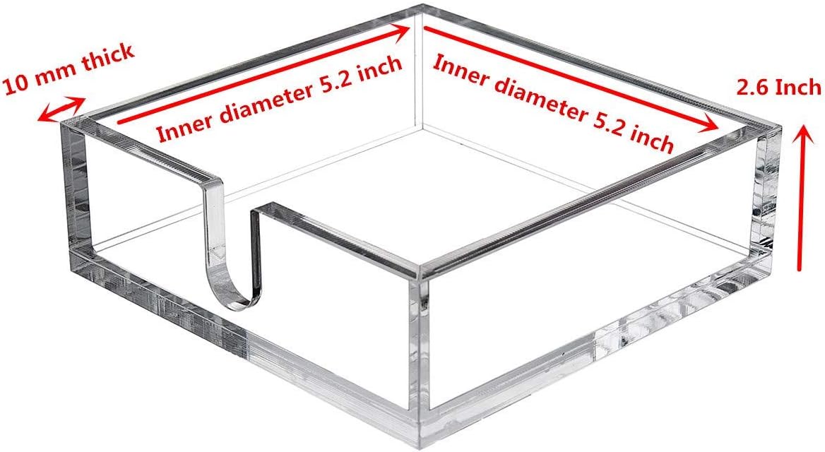 IEEK Acrylic Cocktail Paper Napkin Holder,Decorative Clear Cocktail Napkin Caddy Beverage Napkin holder,Pack of 1