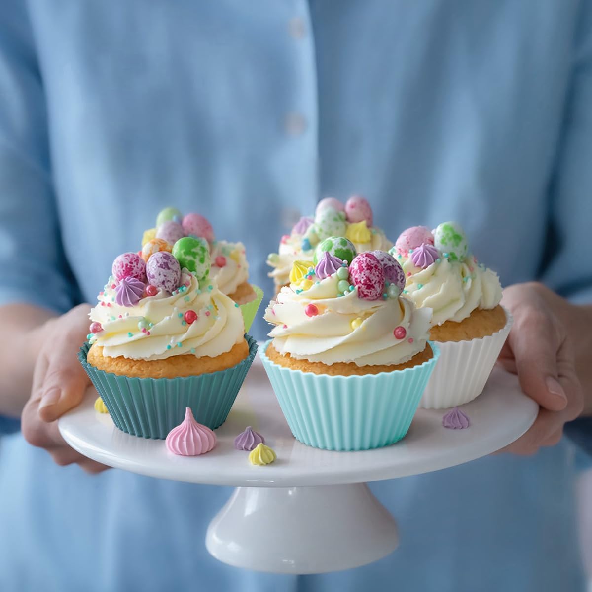 Silicone Baking Cupcake Cups Muffin Liners Nostick Cake Molds Bento Lunch Box Dividers