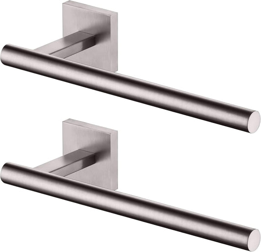 KOKOSIRI Bathroom Hand Towel Holder Brushed Nickel Bathroom Hardware, Suitable for Wall Mounted Towel Bar Screw in 2 Pack Stainless Steel, B3008BR-P2