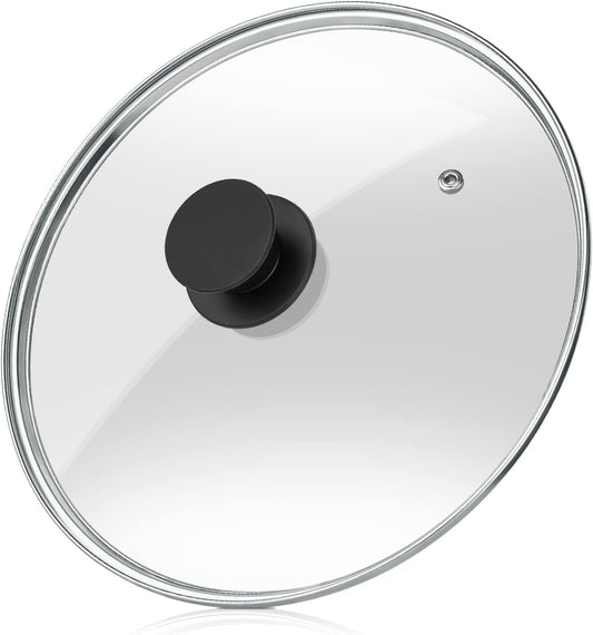 Wadaza Pan Lid 12 Inch - Tempered Glass Pot Lid - Oven Safe Replacement Glass Lid for Frying Pan Wok Pot Skillet