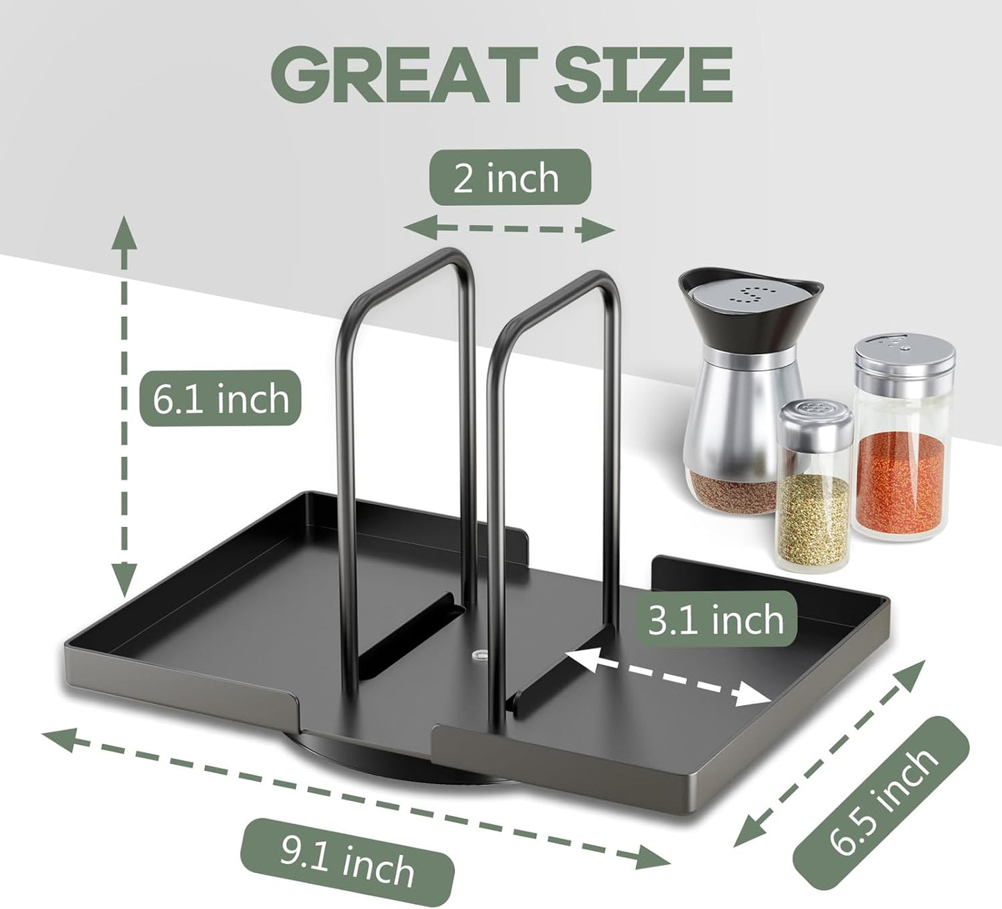 Napkin Holder for Table, Rotating Napkin Dispenser with Salt and Pepper Shakers Storage, Metal Paper Towel Holder for Table, Kitchen Countertop, Dining Table Decor Black Not Including Shakers