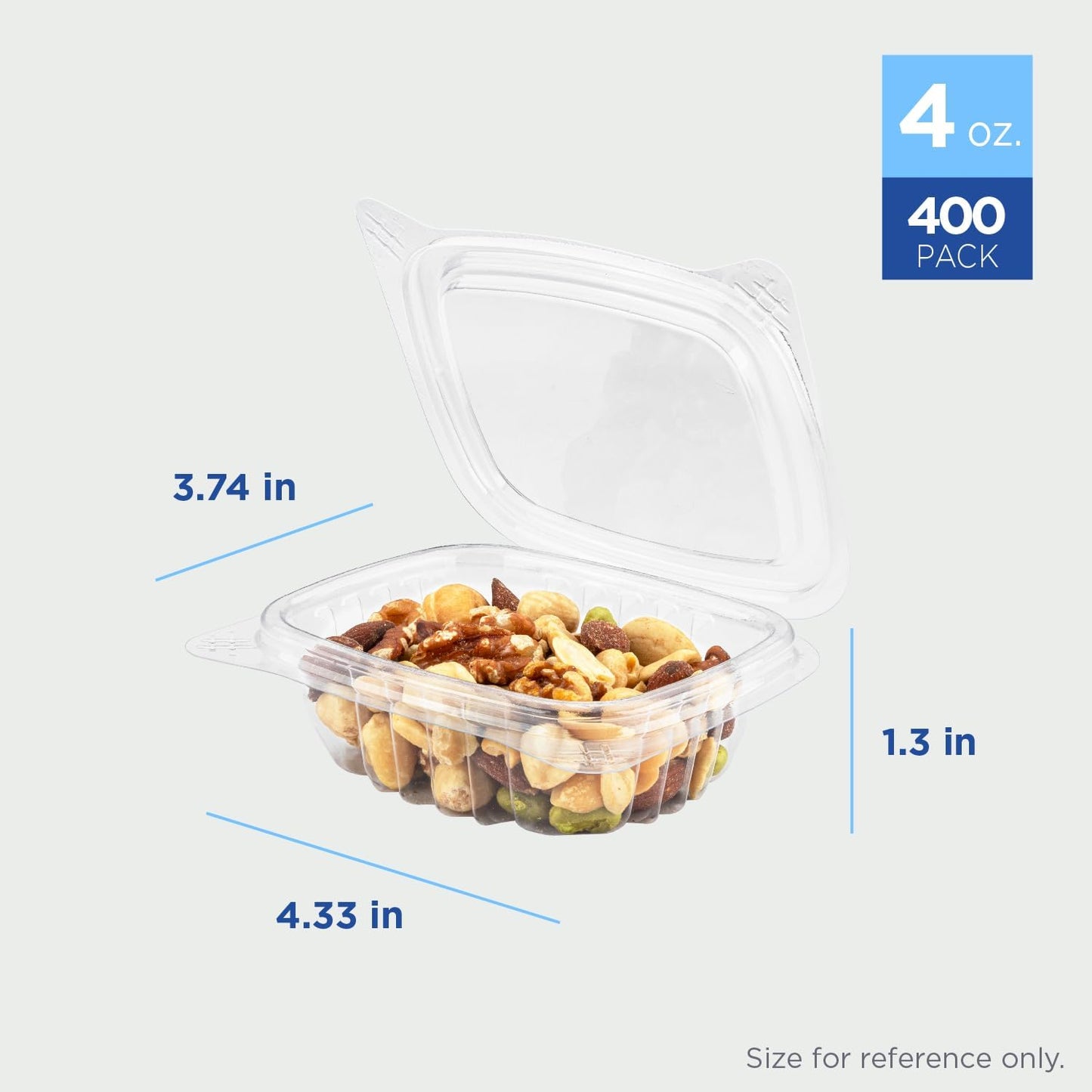 Karat 4oz PET Clear Clamshell Deli Containers - Leak-Resistant, Easy Seal for Freshness, Ideal for Salads, Fruits, Sides & Desserts - Multipurpose Plastic Take Out Food Containers (Pack of 400)